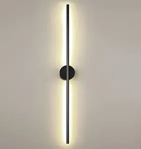 Wall Light Long Strip LED Wall Lamp Linear Sconce 17W Black Indoor LED Up and Down 65cm