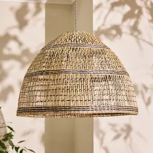 Traditional Seagrass Stripe Easy Fit Decor Ceiling Shade H41 x D60cm