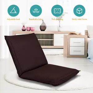 Costway Lazy Sofa Floor Chair Foldable Gaming Chair w/ 6 Adjustable Positions