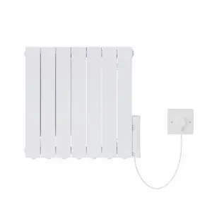 Electric Oil Filled Radiator WiFi Timer Portable Wall Mounted Thermostat Heater White 1200W