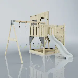 PolarPlay Kids Climbing Tower & Playhouse with Swing and Slide - Swing Kari Mist