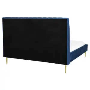 Velvet EU King Size Bed Blue MARVILLE