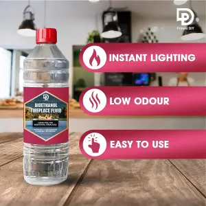 Primes DIY Premium Bioethanol Fireplace Fuel, Clean-burning, high-purity liquid for bioethanol fires 3-Litre  