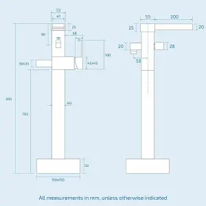 Nes Home Ozone Chrome Square Freestanding Waterfall Bath Shower Mixer Modern Bathroom