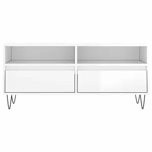 Berkfield TV Cabinet High Gloss White 100x34.5x44.5 cm Engineered Wood