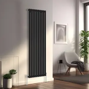 Right Radiators 1800x680 mm Vertical Single Flat Panel Designer Radiator Black