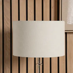 25cm Cream Self Lined Linen Drum Shade