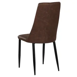 Set of 2 Dining Chairs CLAYTON Faux Leather Brown