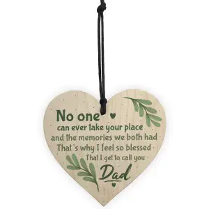 Red Ocean Dad Graveside Memorial Remembrance Wooden Heart Grave Plaque Cemetery Garden Sign