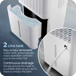 Avalla X-350 Dehumidifier with Laundry Mode 12L/Day: Damp, Mould & Moisture, Low Power Consumption, 46m3 Home Coverage