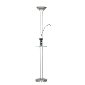 Luminosa Alari LED Floor Lamp Nickel USB