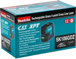 Makita SK106GDZ 12v CXT 4 Point Green Self Level Cross Line Laser Level + Tripod