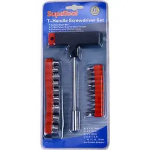 SupaTool T-Handle Screwdriver Set Black/Red/Light Steel (One Size)