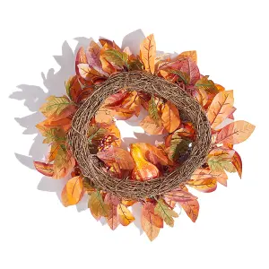 50cm Dia Round Wreath Halloween Maple Leaf Berry Wreath Artificial Wreath