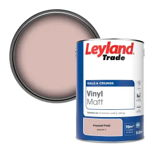 Leyland Trade Vinyl Matt Walls & Ceilings Emulsion Paint Pressed Petal (PPG1057-3) 5L