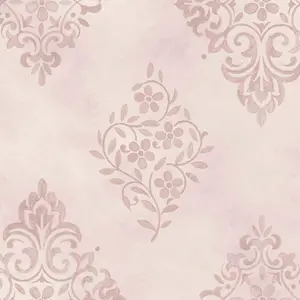 Shabby Chic by Rachel Ashwell Diamond Motif Pink Damask Wallpaper