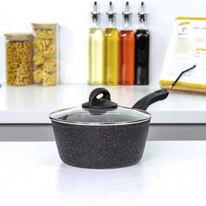 Blackmoor 65820 20cm Black Non-Stick Sauce Pan With Lid