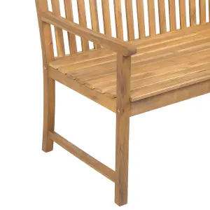 Garden Bench with Cushion VIVARA Certified Acacia Wood Beige