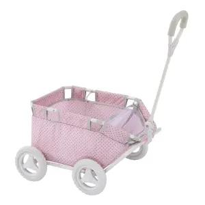 Teamson Kids Polka Dots Princess Baby Doll Wagon, Pink