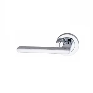 1 Pair Leon Design Door Handles Polished Chrome Finish - Golden Grace