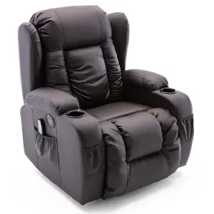 Caesar Electric Bonded Leather Automatic Recliner Armchair Sofa Home Lounge Chair (Brown)