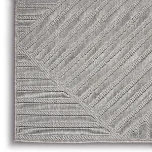 Ligth Grey Outdoor Rug, Optical/ (3D) Abstract Stain-Resistant Rug For Patio Decks, Modern Outdoor Area Rug-239cm X 300cm