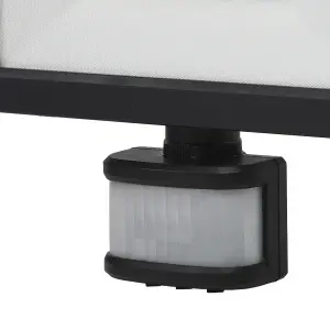 GoodHome Lucan AFD1019-IB Black Mains-powered Cool white Outdoor LED PIR Floodlight 3000lm