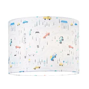 Children's Play Village Lamp Shade - Town City Car Roads Map with Cars & Trucks