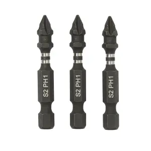 Erbauer PH1 Impact Screwdriver bits (L)50mm, Pack of 3