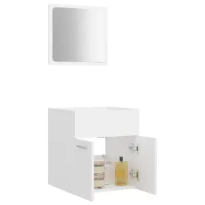 Berkfield 2 Piece Bathroom Furniture Set White Engineered Wood