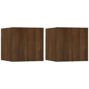 Berkfield Wall Mounted TV Cabinet 2 pcs Brown Oak 30.5x30x30 cm