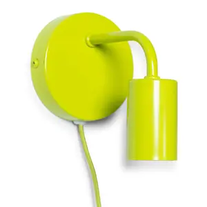 ValueLights Jordy Plug in Colour Pop Lime Green Easy Fit Wall Light