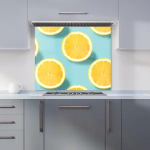 Fresh Lemons Premium Glass Kitchen Splashback W600mm x H750mm