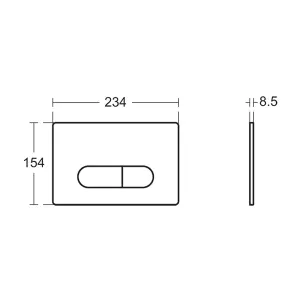 Ideal Standard Oleas P1 pneumatic Dual Flushing plate (H)154mm (W)234mm