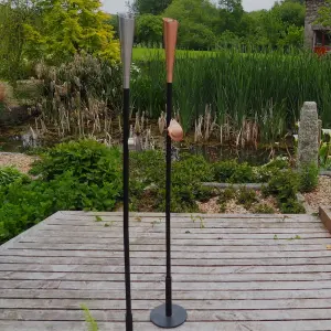 Outdoor Copper Oil Torch - Garden Patio Lighting - Garden Tiki Torch on Pole - Metal Garden Torch