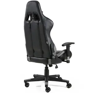 GTForce Pro St Reclining Sports Racing Gaming Office Desk Pc Car Faux Leather Chair (Grey)