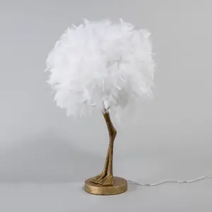 Litecraft Oscar Gold 1 Light Ostrich Legs Table Lamp