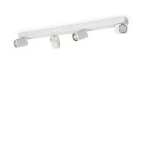 Ideal Lux Rudy 4 Light Ceiling Spotlight Bar White