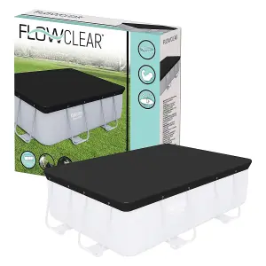 Flowclear Rectangular Black Steel PVC Tarpaulin, 282 x 196 cm