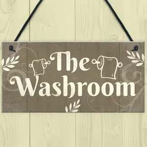 Red Ocean The Washroom Shabby Chic Novelty Bathroom Toilet Signs And Plaques Sign For Door Bathroom Decor