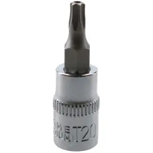 T20 1/4" Drive Tamper Proof Torx Star Bit 37mm Tamper Torx Chrome Vanadium Steel