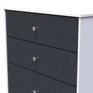 San Jose Ready assembled Indigo & white 4 Drawer Chest (H)1063mm (W)766mm (D)395mm