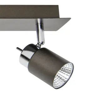 Hades Bar Gloss Graphite Chrome effect 4 Light Spotlight