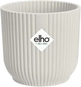 Elho Vibes Fold Mini 7cm Round Silky White Recycled Plastic Plant Pot