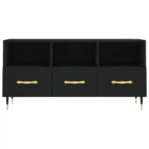 Berkfield TV Cabinet Black 102x36x50 cm Engineered Wood