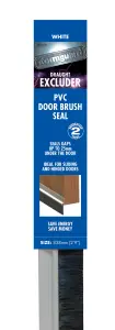 White Stormguard Draught Excluder Premium Bottom Door Seal Strip PVC 838mm