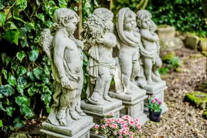 Large Cherubs Statue 'Four Seasons' with Square Plinths