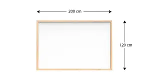 ALLboards Whiteboard dry erase magnetic surface wooden natural frame 200x120cm