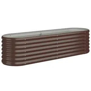 Berkfield Garden Planter Powder-coated Steel 152x40x36 cm Brown