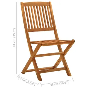 Berkfield Folding Garden Chairs 4 pcs Solid Eucalyptus Wood